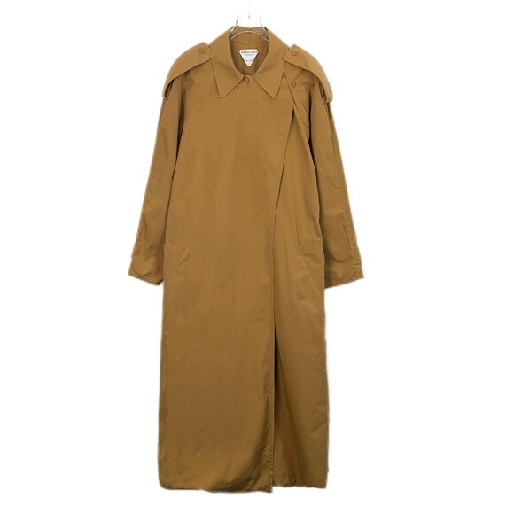 X12736 Bottega Veneta Brown Cotton Lapel Belt Trench Coat 40 M Size Stains Hardw